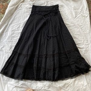 long black skirt with sequence and eyelet size 4